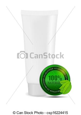Vector Clip Art Of White Cream Tube With Natural Sign Vector
