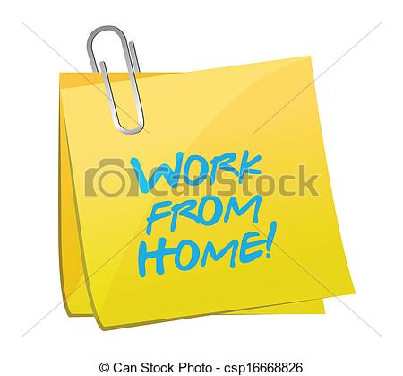 Vector   Work From Home Post Message Illustration   Stock Illustration