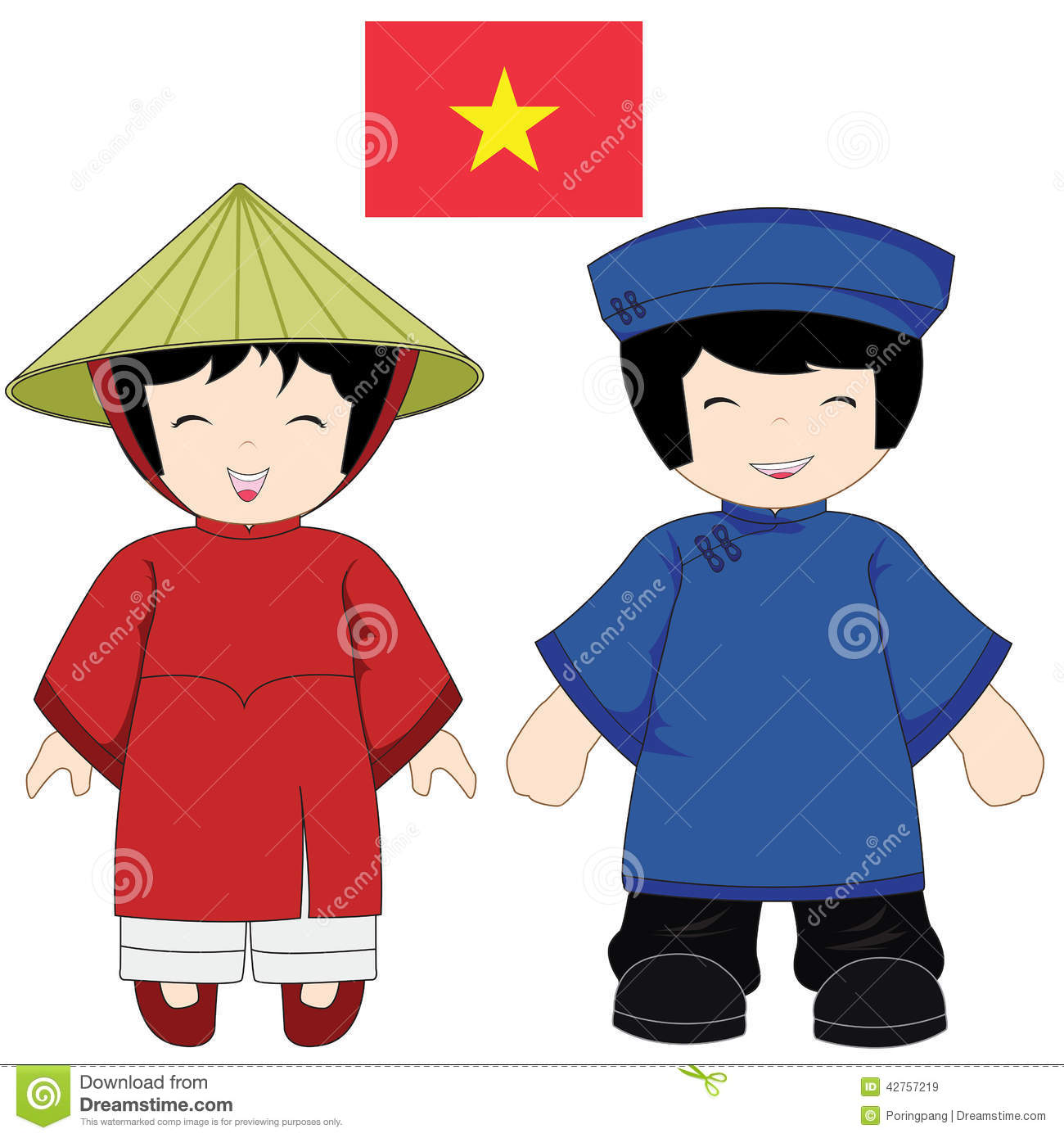 Vietnam Traditional Costume Stock Vector   Image  42757219