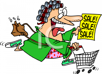 Woman Rushing To A Sale Clip Art   Royalty Free Clipart Illustration