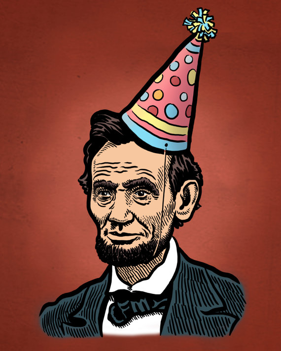 Abe Lincoln Birthday Print By Mariozucca On Etsy
