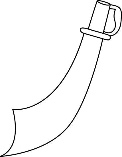     And White Pirate Sword Clip Art   Black And White Pirate Sword Image