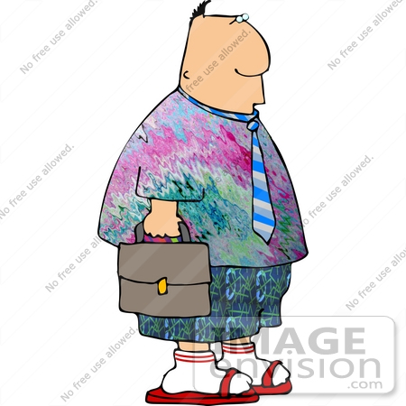 Business Man On Dress Down Friday Wearing Tye Dye Clipart    14889 By    