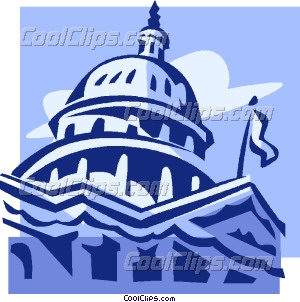 Capitol Building In Washington Vector Clip Art