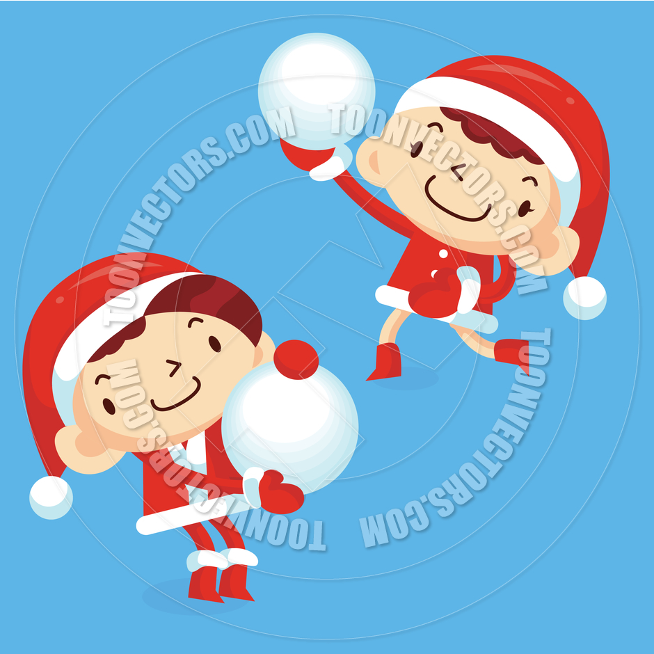 Cartoon Christmas Elf With Snowball By Boians Cho Joo Young   Toon    