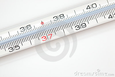 Clinical Thermometer Showing Body Temperature Of 37 Degrees Celsius