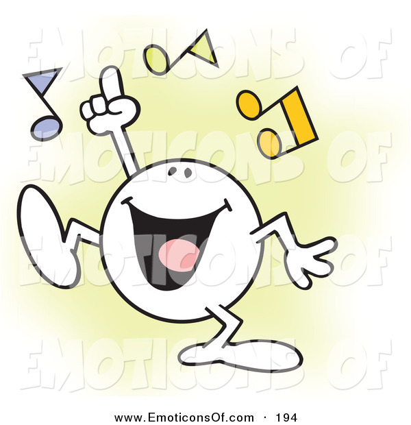Clip Art Vector Cartoon Of A Moodie Character Doing His Happy Dance To