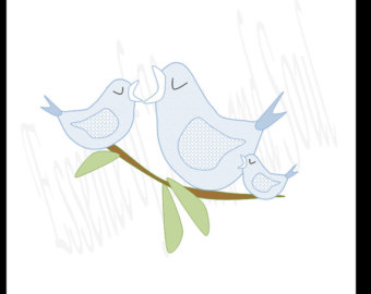 Cute Mother And Baby Birds On Branc H Clip Art For Scrapbooking Baby
