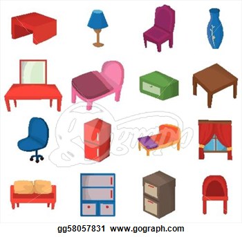 Illustration   Cartoon Furniture Icon  Stock Clip Art Gg58057831