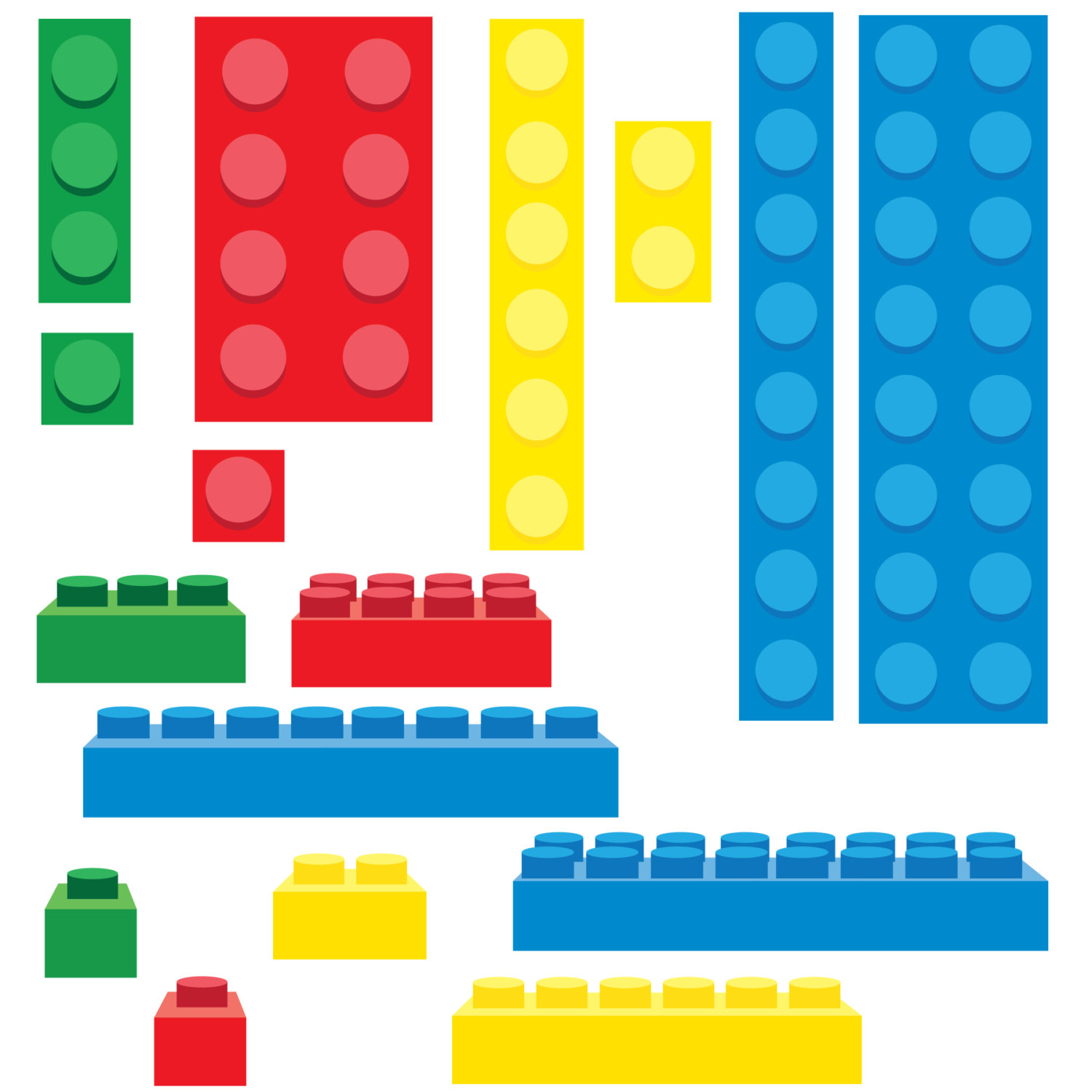 Items Similar To Lego Inspired Building Blocks Clip Art   Png On Etsy