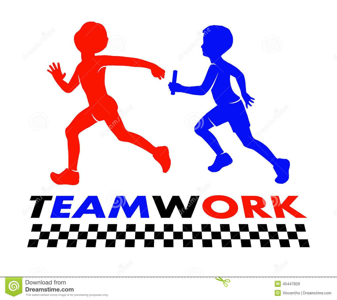 Kids Relay Race Teamwork Illustration Stock Vector   Image  45447829