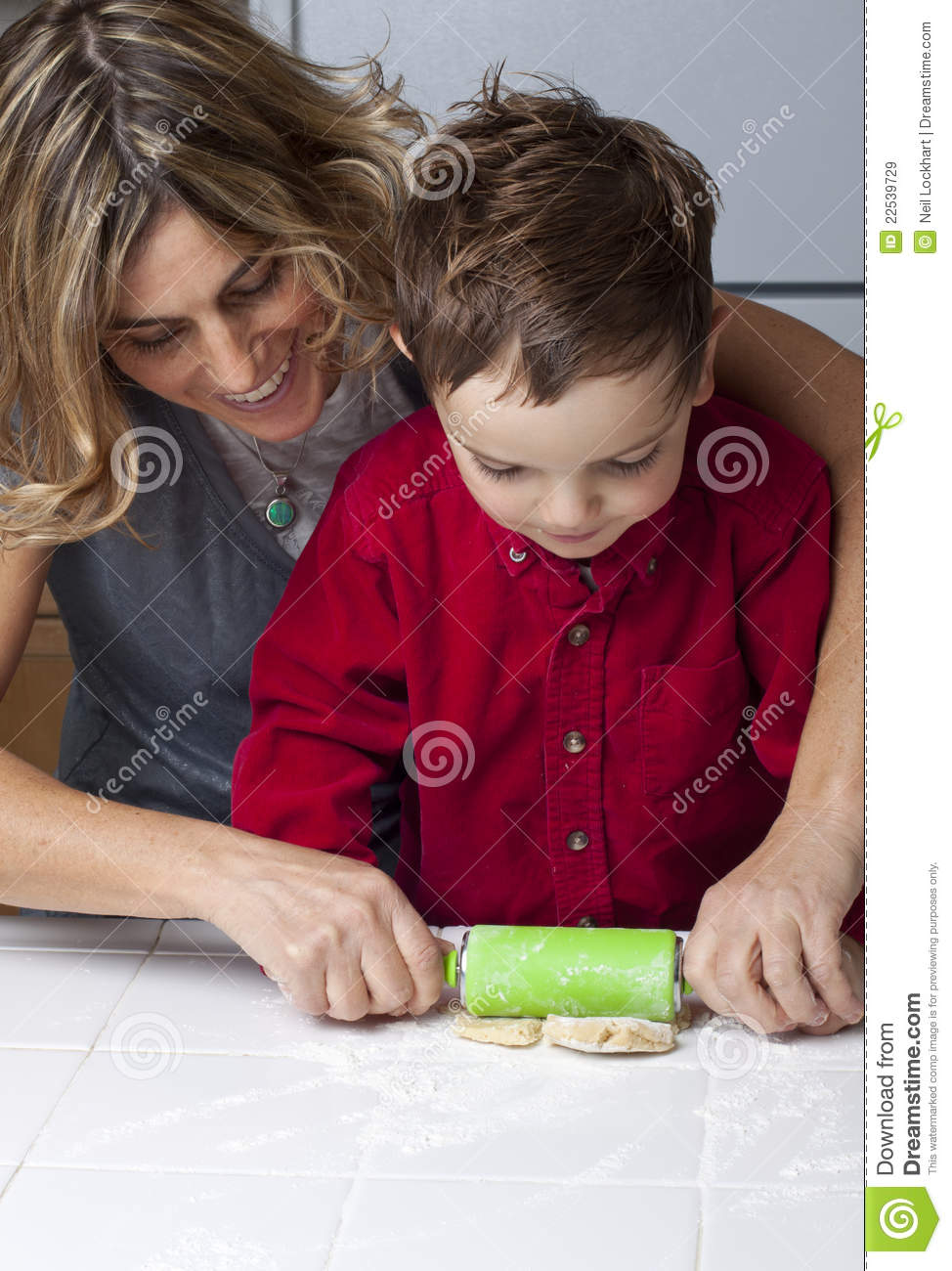 Mother And Son Making Cookies Royalty Free Stock Images   Image    