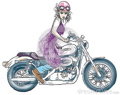 Motorcycle Girl Royalty Free Stock Photo   Image  28850665