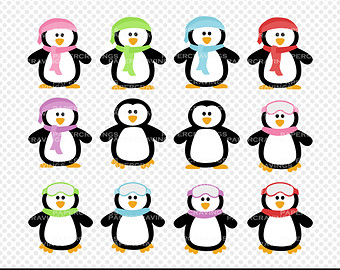 Penguin Clipart Commercial Personal Use   Christmas Clipart Winter    