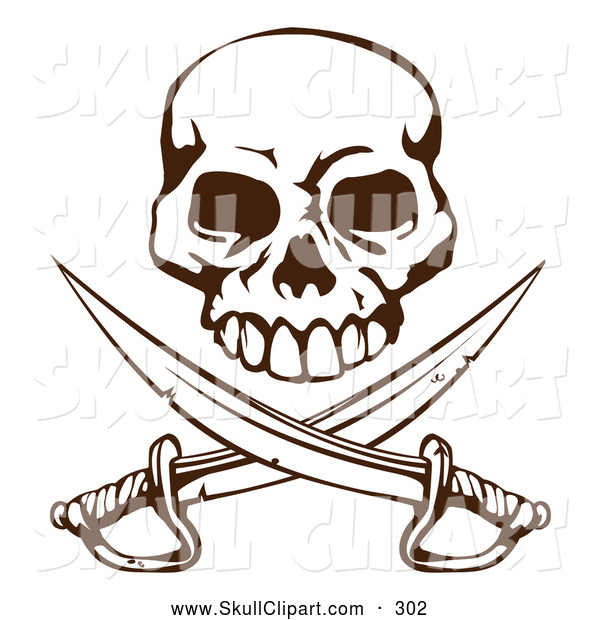 Pirate Skull And Crossed Swords Symbol Royalty Free Clip Art