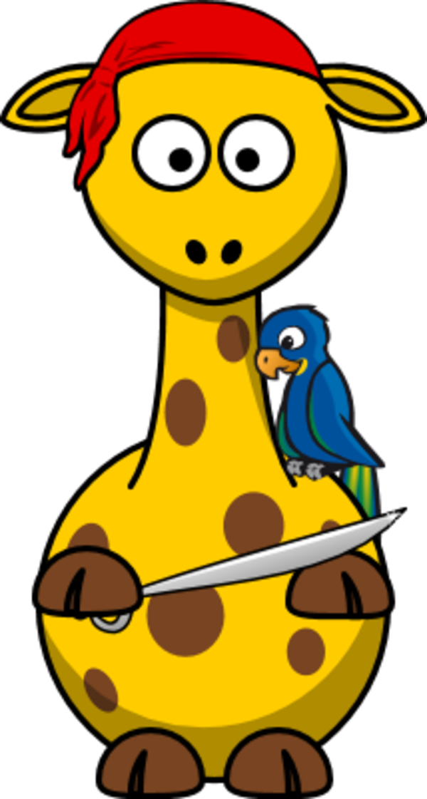 Pirate Sword Giraffe   Vector Clip Art