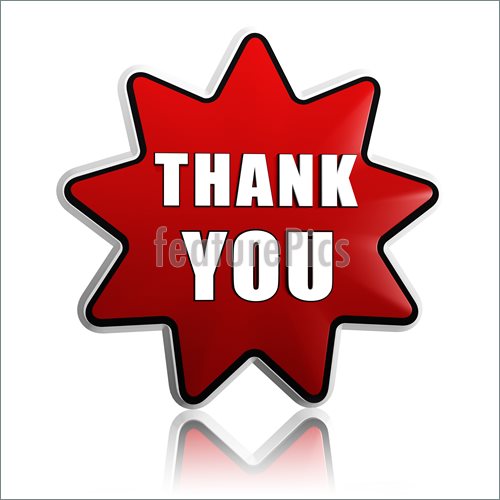 Thank You In Red Star Banner Illustration  Clip Art To Download At