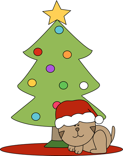 Under A Christmas Tree Clip Art   Cat Sleeping Under A Christmas Tree