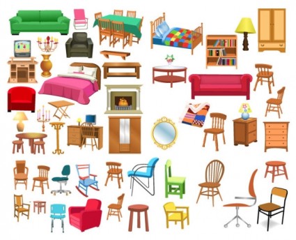 Variety Of Furniture Clip Art Free Vector In Encapsulated Postscript