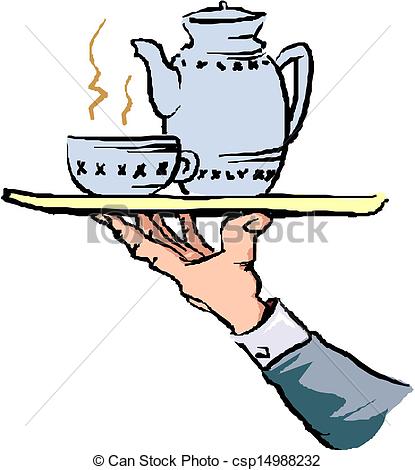 Vectors Of Hand Serving Tray Of Food Csp14988232   Search Clip Art