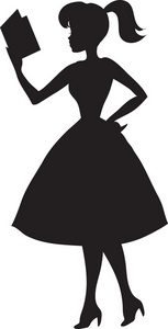 Woman Clipart Image   Woman Standing And Reading