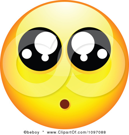 1097088 Clipart Amazed Yellow Emoticon Smiley Face Royalty Free Vector