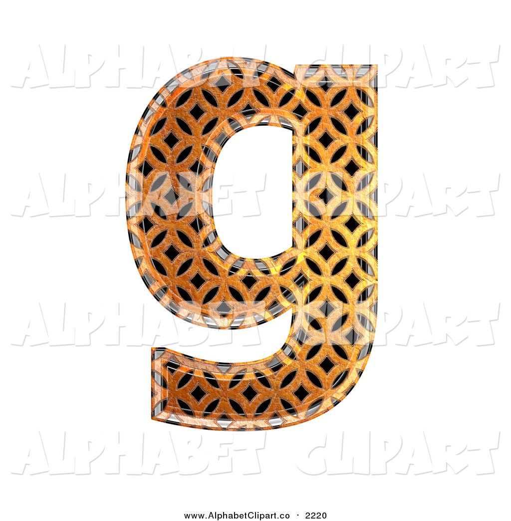 3d Patterned Orange Lowercase Letter G Alphabet Clip Art Chrisroll