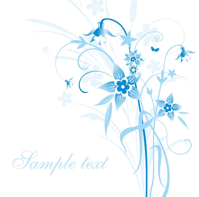 Abstract Blue Floral Vector Illustration   Free Vector Graphics   All
