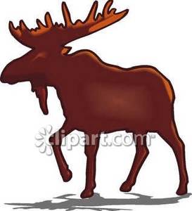 Brown Moose Silhouette   Royalty Free Clipart Picture
