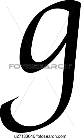 Clip Art Of  Alphabet Calligraphy G Letter Lowercase Script