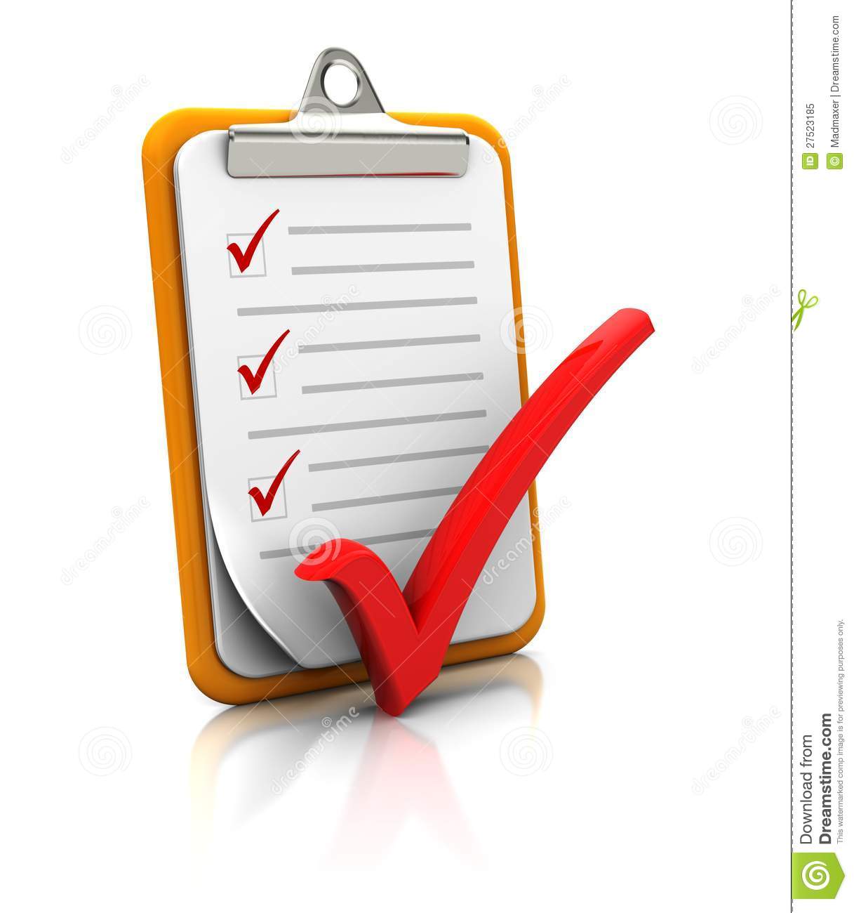 Clipboard With Checklist Royalty Free Stock Photo   Image  27523185