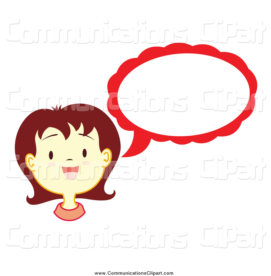 Communication Clipart Of A Brunette Girl Talking