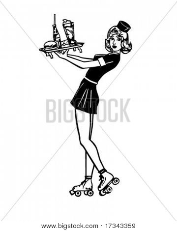 Displaying  20  Gallery Images For 50s Diner Waitress Clipart   