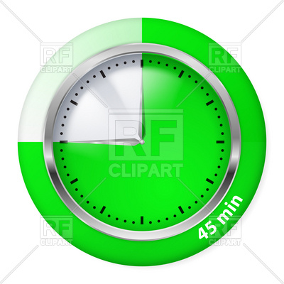 Forty Five Minutes Green Timer Icon 9559 Objects Download Royalty