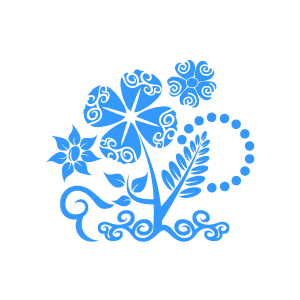 Graphic Design Of Flower Clipart   Blue Flower World With White