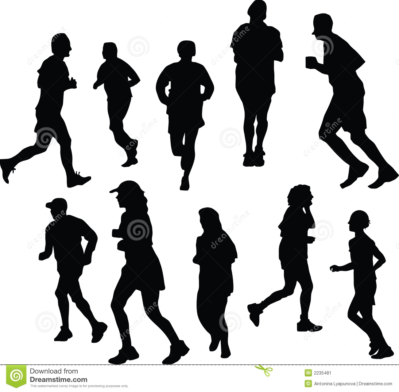 Jogging Silhouettes Stock Image   Image  2235481