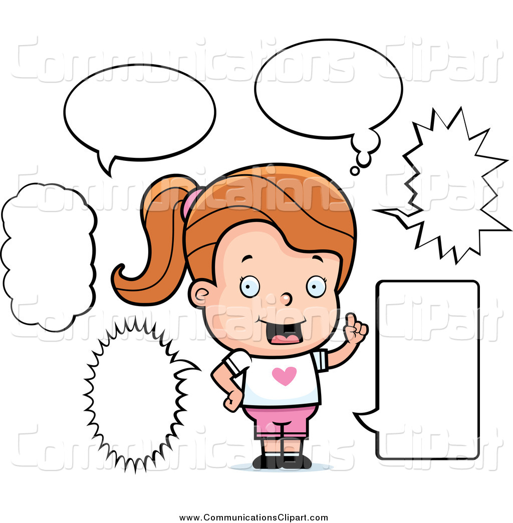 Larger Preview  Communication Clipart Of A Happy Caucasian Girl With    