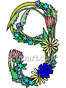 Lower Case Letter G Made Of Flowers   Royalty Free Clipart Picture