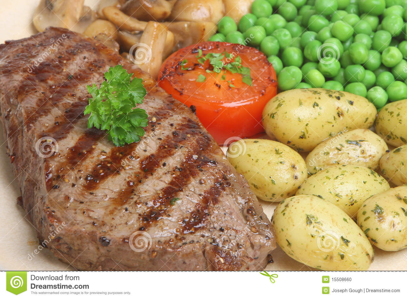 More Similar Stock Images Of   Sirloin Steak With New Potatoes  