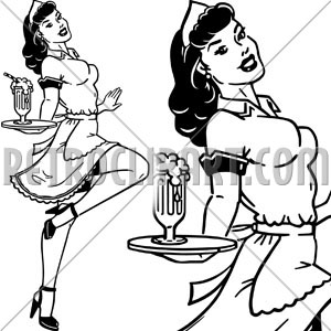 Pix For   50s Waitress Clipart