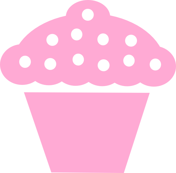 Polka Dot Cupcake Black Clip Art   Vector Clip Art Online Royalty