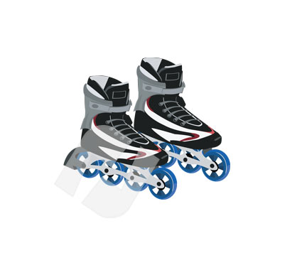 Roller Skates Vector Clip Art   Poweredtemplate Com