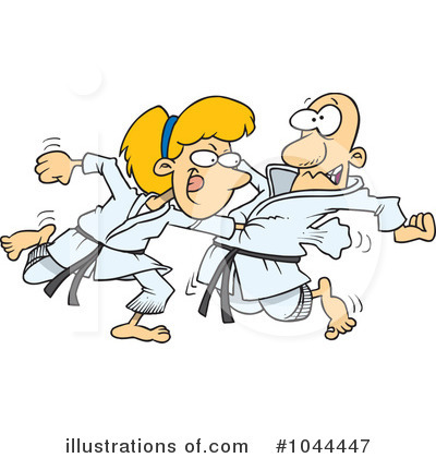 Royalty Free Rf Karate Clipart Illustration By Ron Leishman Stock