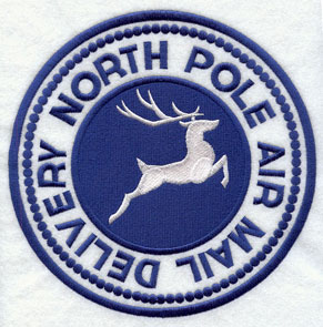 Rubber Stamp Machine Embroidery Design With North Pole Air Mail
