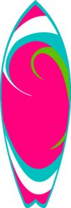 Surfboard Clip Art   Pink   Teal Surfboard Clip Art   Vector Clip Art    