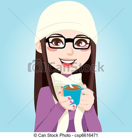 Vector Clip Art Of Sweet Hot Chocolate   Portrait Of A Beautiful    