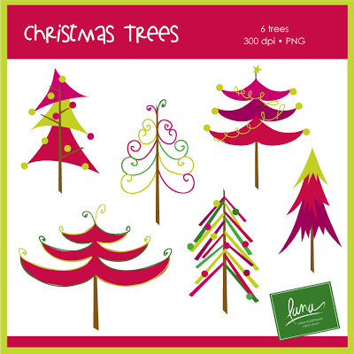 Whimsical Christmas Tree Clipart Christmas Trees Clipart