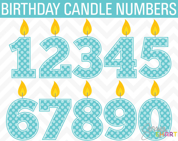 80  Off Sale Clipart Clip Art Birthday Candle Numbers Instant Download