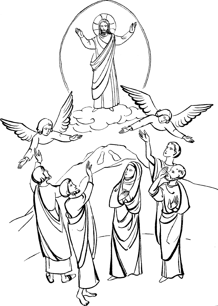 Ascension Of Jesus Coloring Pages   Jesus  Ascension To Heaven    