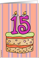 Birthday   Cake   Candle 15 Card   Product  62044